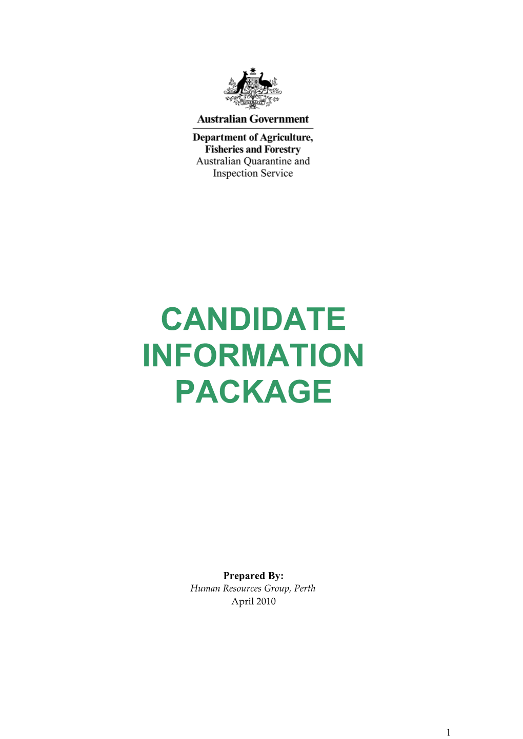 Candidate Information Package