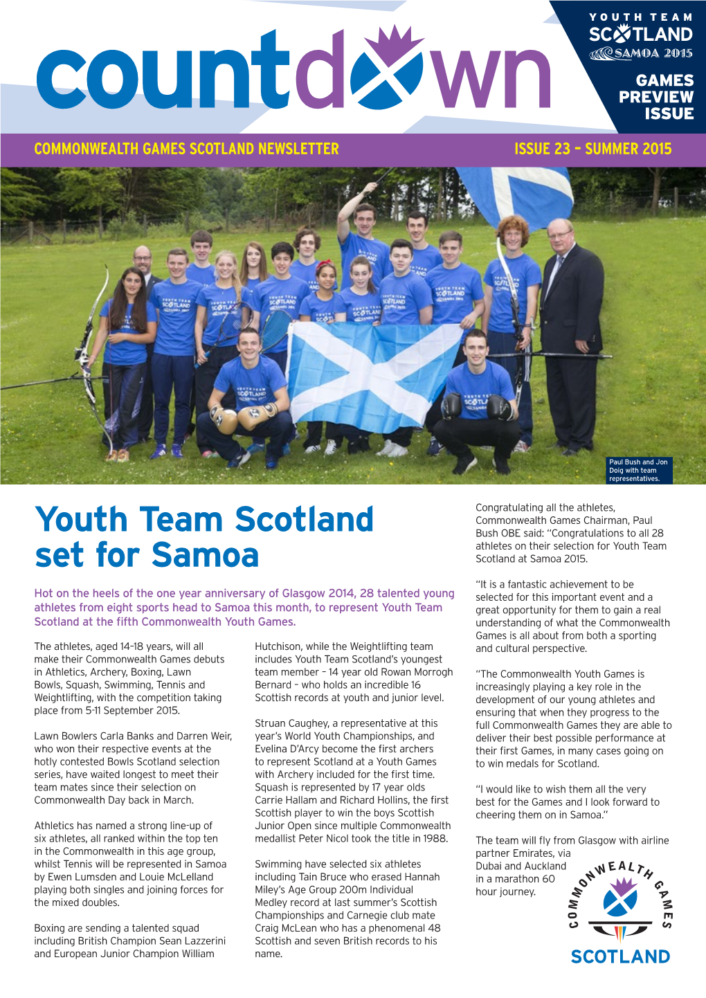 Youth Team Scotland Set for Samoa