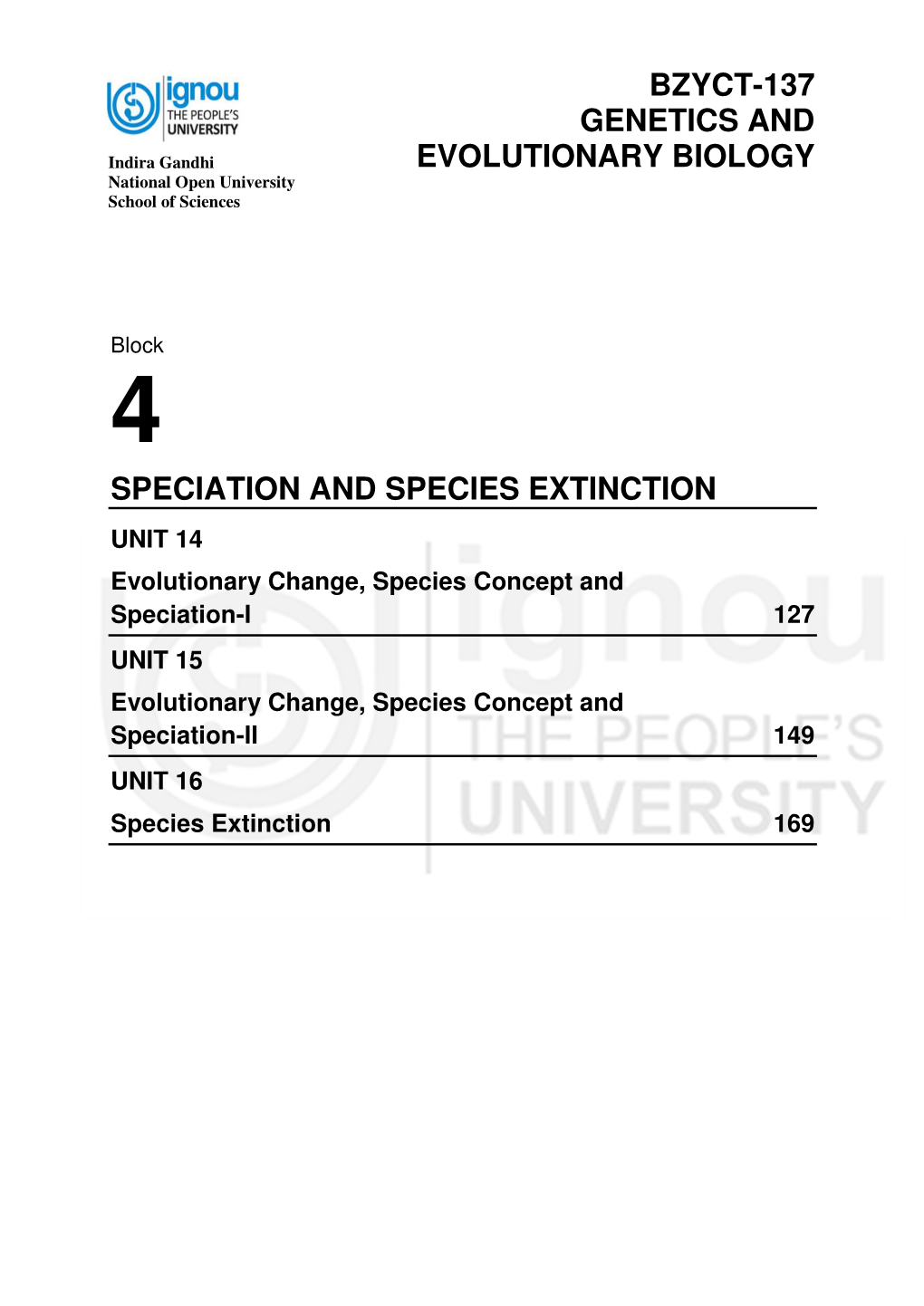 Block 4 SPECIATION and SPECIES EXTINCTION