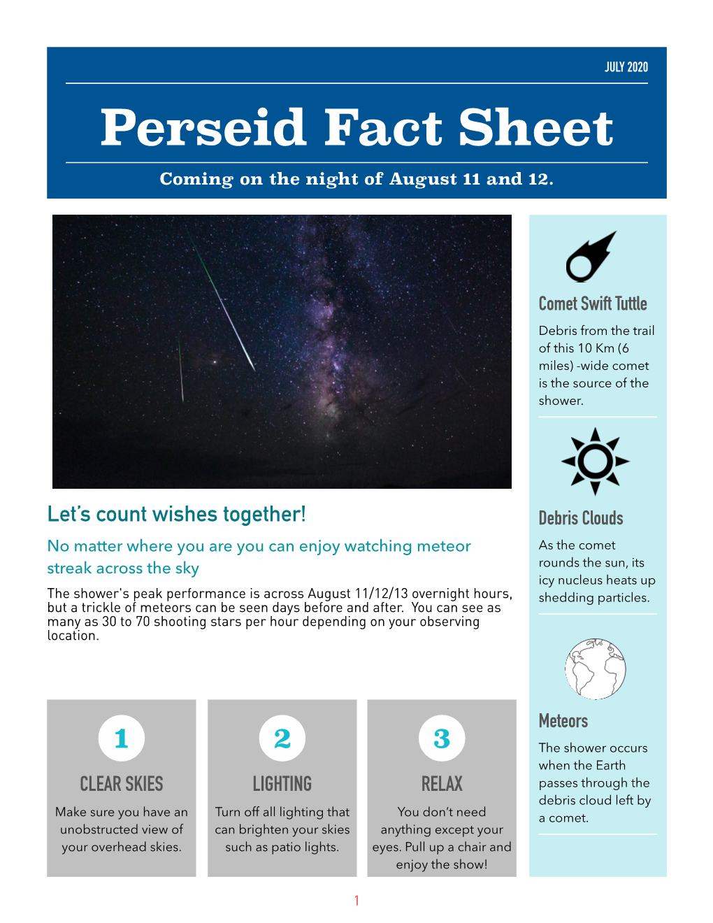 Check out This Perseid Fact Sheet!