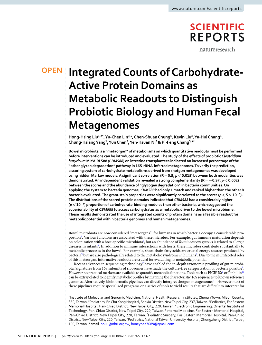Integrated Counts of Carbohydrate-Active Protein Domains Afer Probability Analyses Were Conducted Using Hidden Markov Models