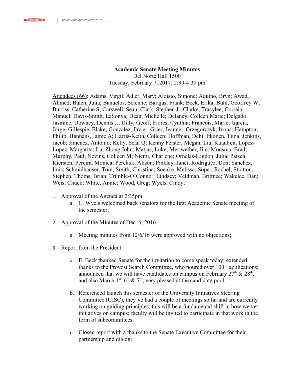 Academic Senate Meeting Minutes s1