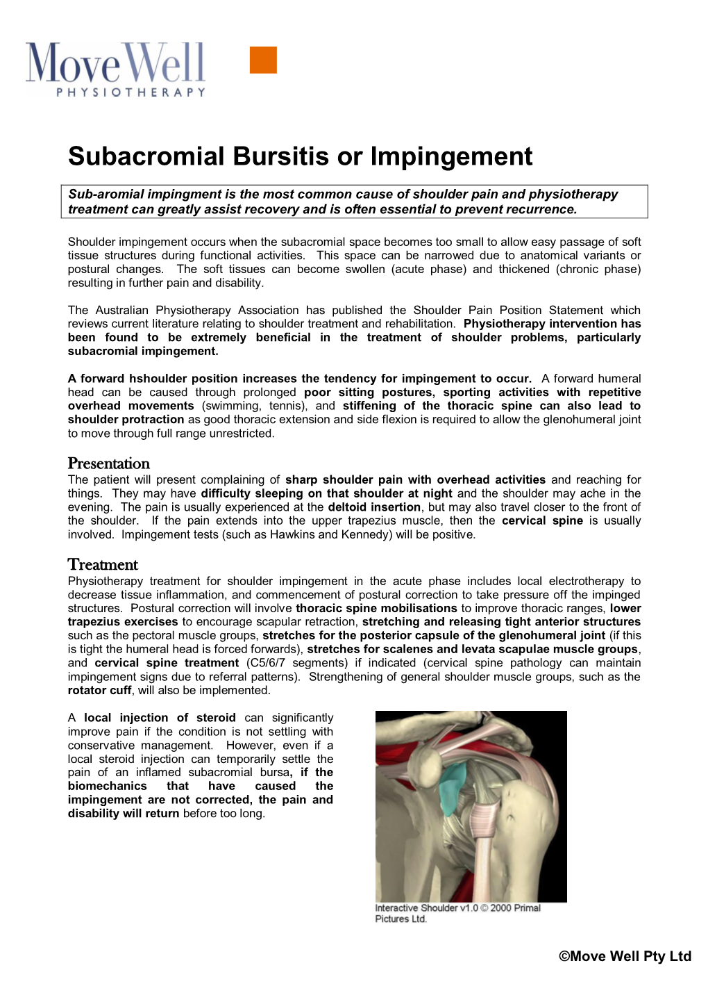 Subacromial Bursitis Or Impingement