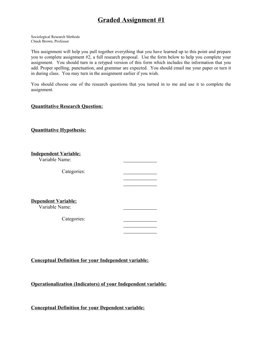 Conceptualization & Operationalization Exercise #1