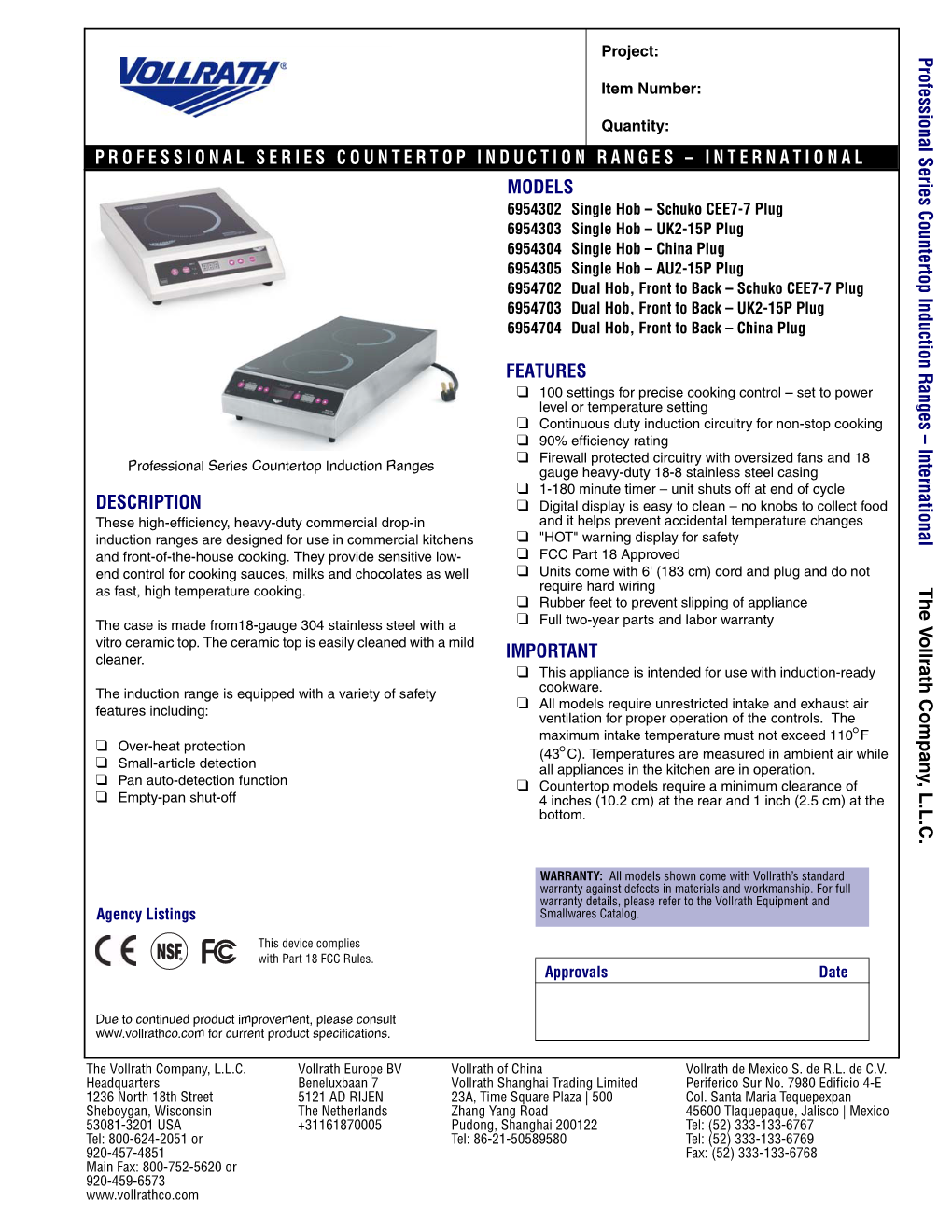 Professional Series Countertop Induction