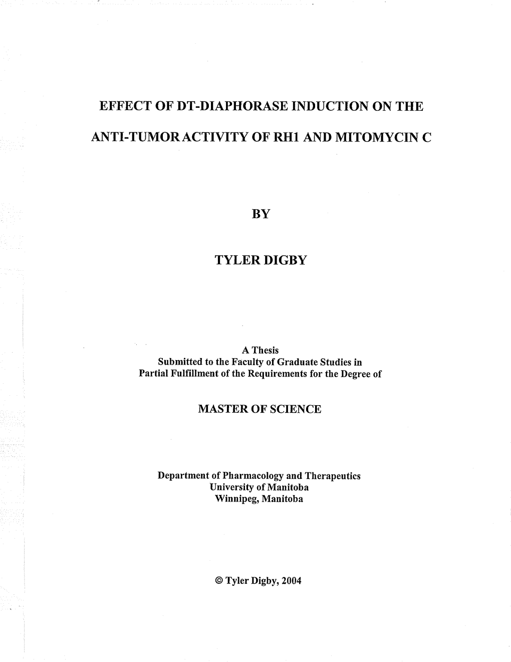 ANTI-TUMORACTIVITY of Rhl and MITOMYCIN C