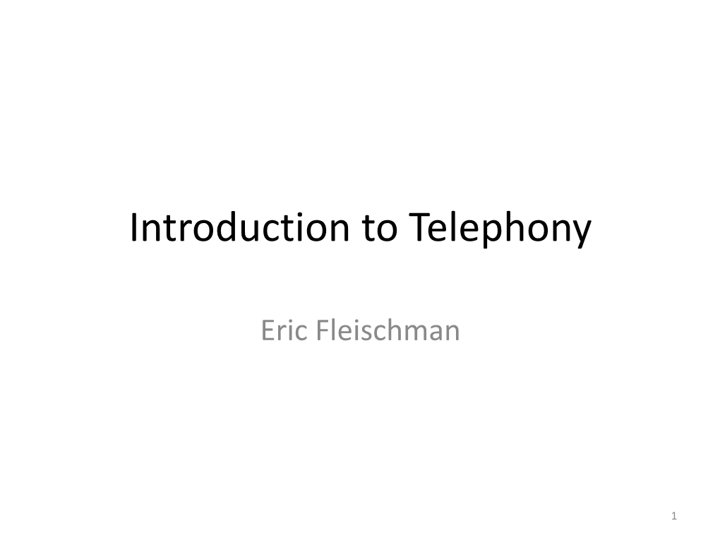 Introduction to Telephony (How Telephones Work)