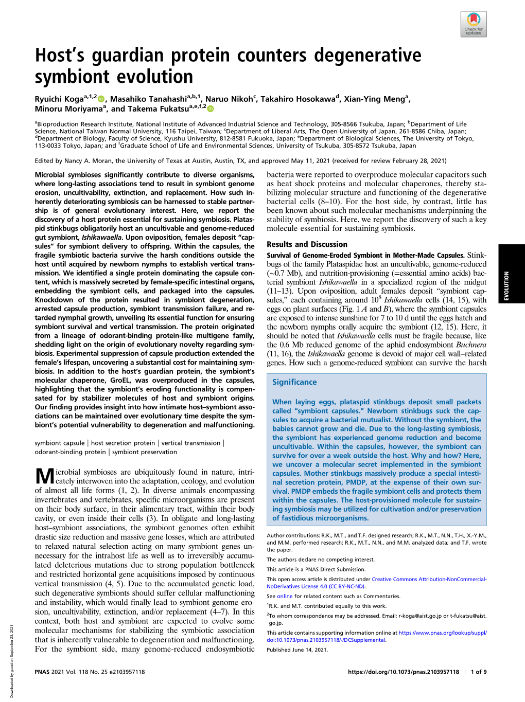 Host's Guardian Protein Counters Degenerative Symbiont Evolution