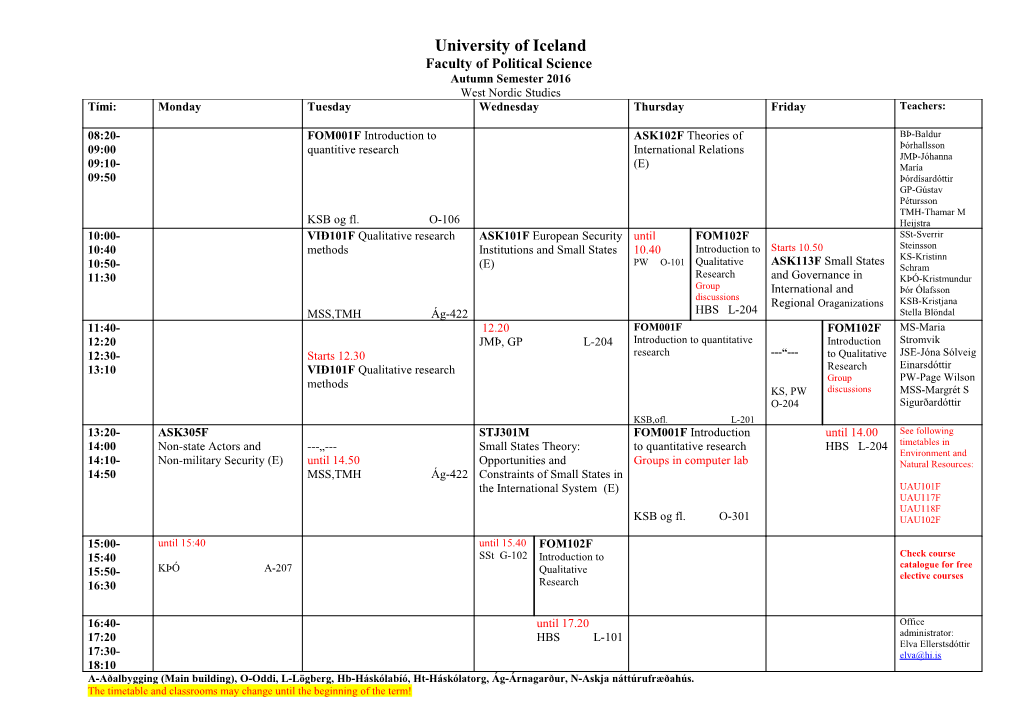 University of Iceland s1