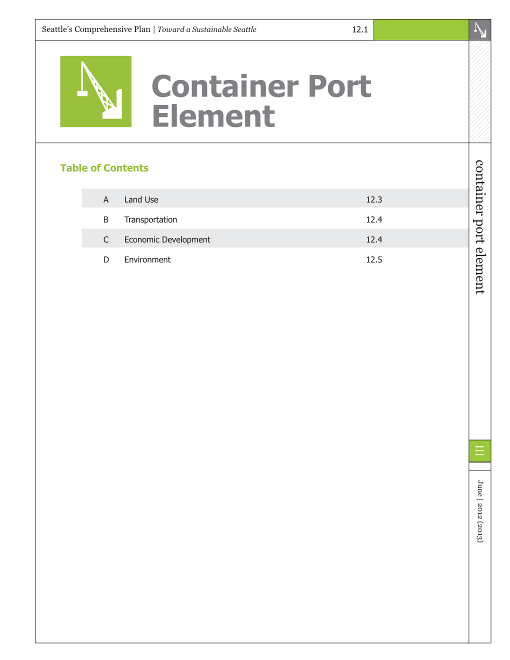 Seattle Comprehensive Plan Container Port Element