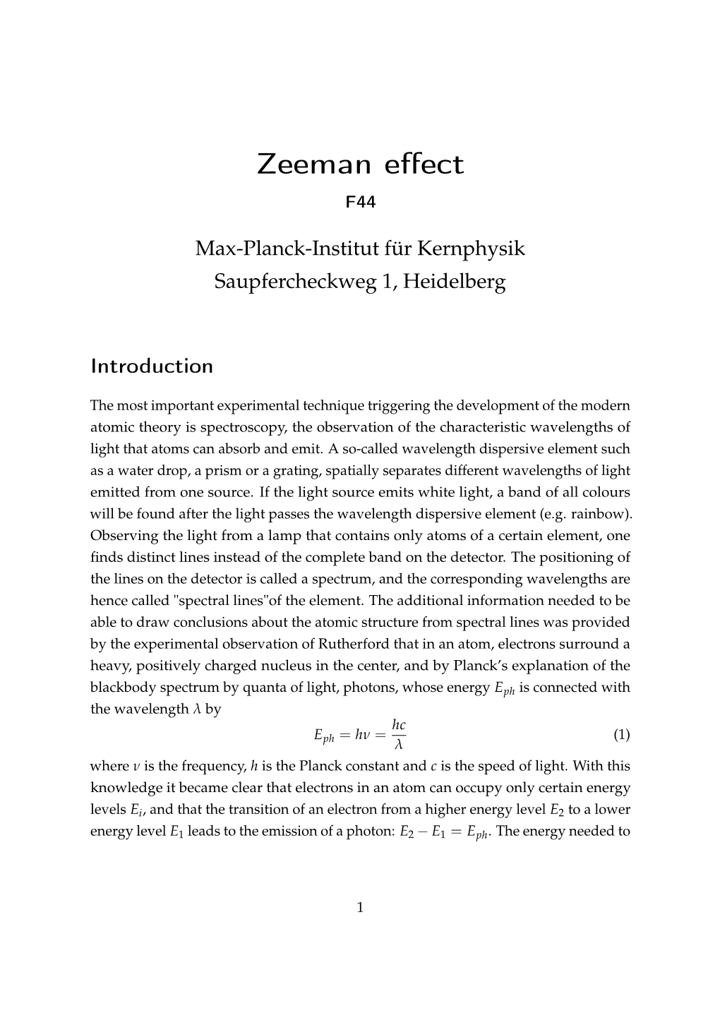 Zeeman Effect