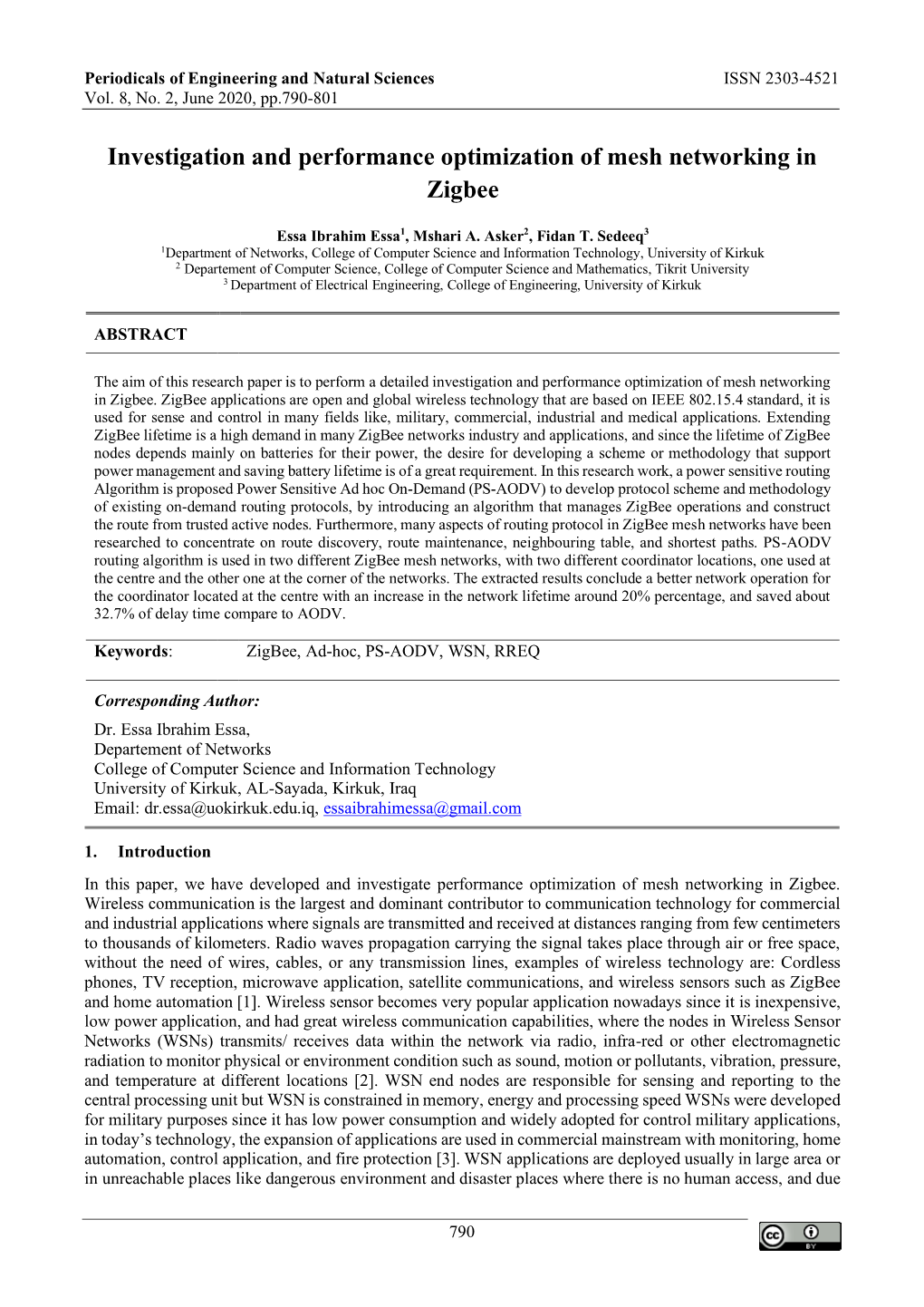 Investigation and Performance Optimization of Mesh Networking in Zigbee