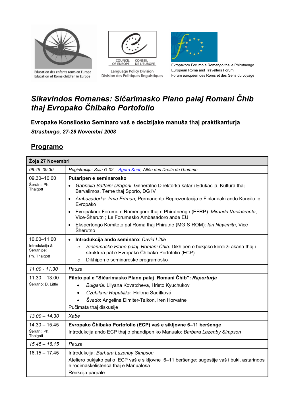 Curriculum Framework for Romani