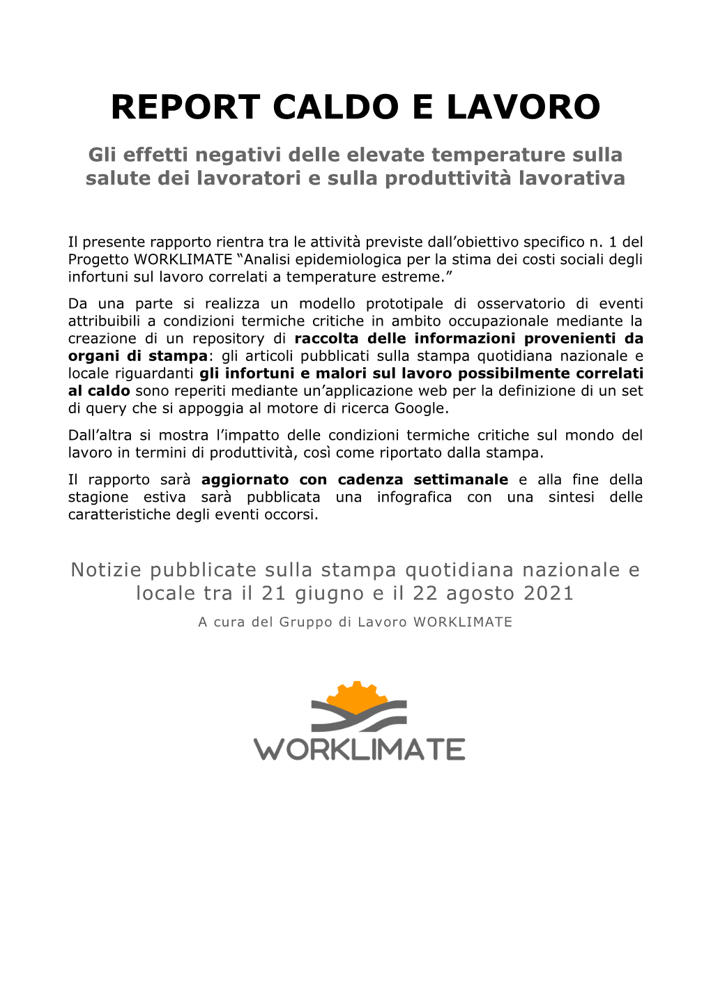 Report Caldo E Lavoro