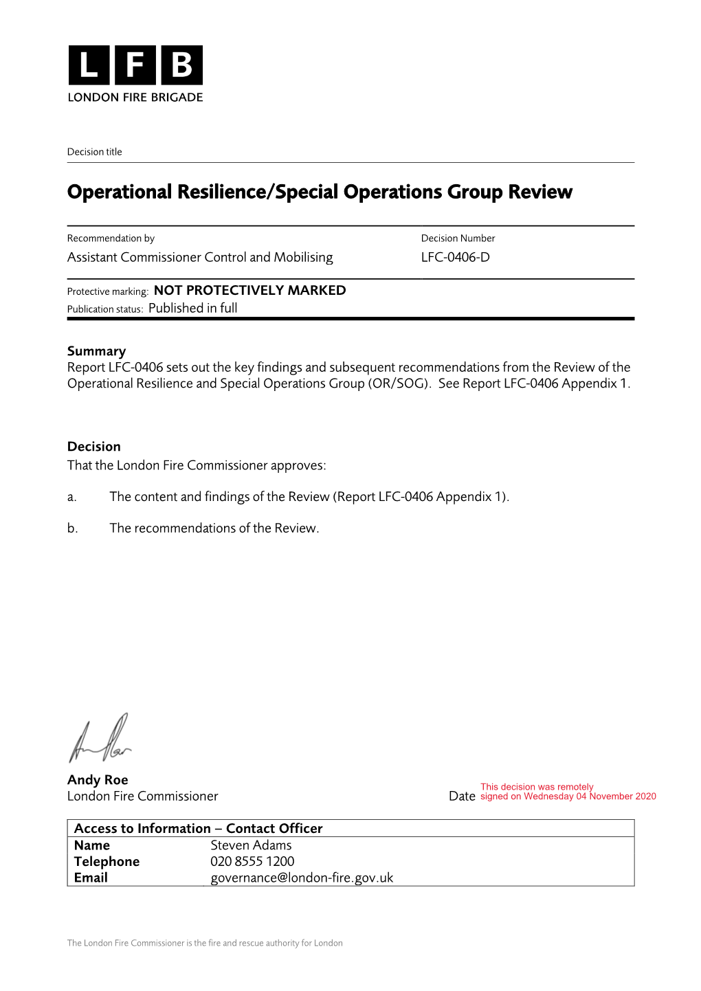 LFC-0406-D Operational Resilience