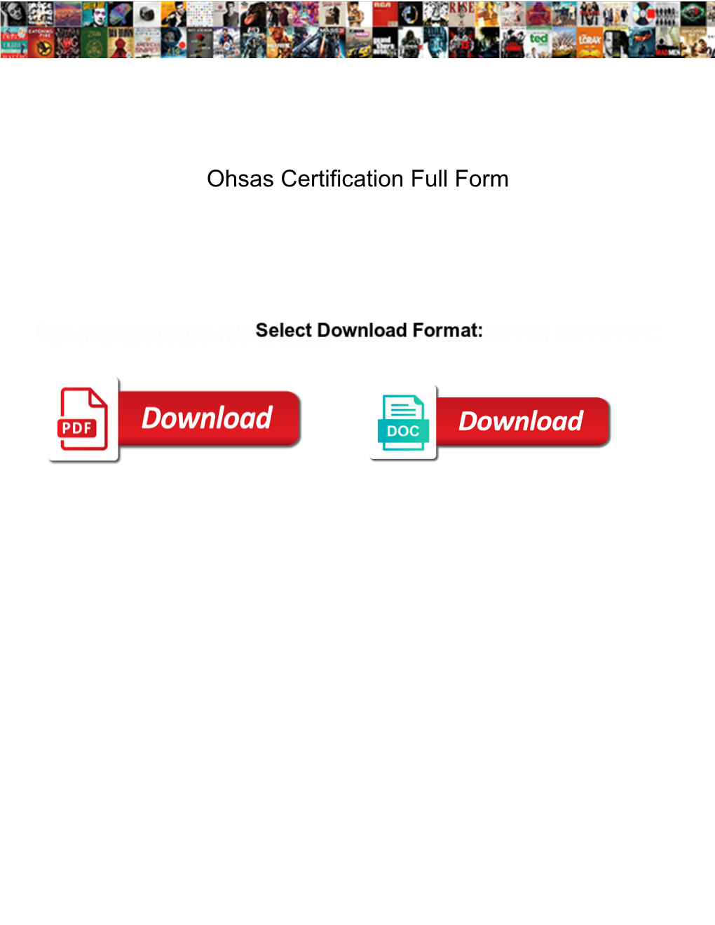 Ohsas Certification Full Form