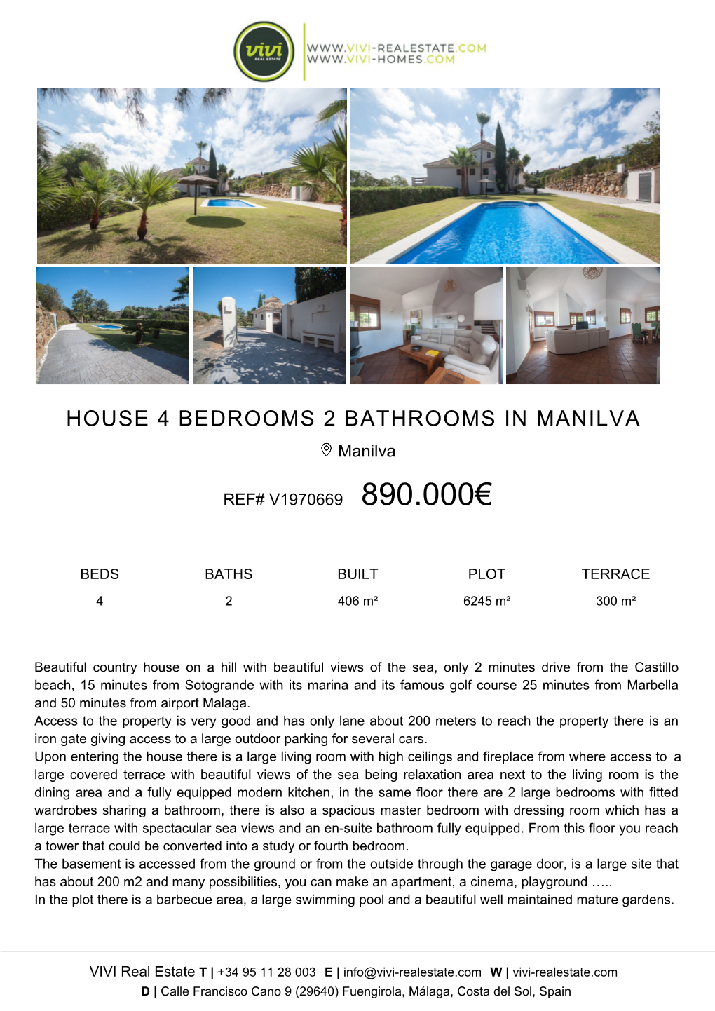 HOUSE 4 BEDROOMS 2 BATHROOMS in MANILVA Manilva