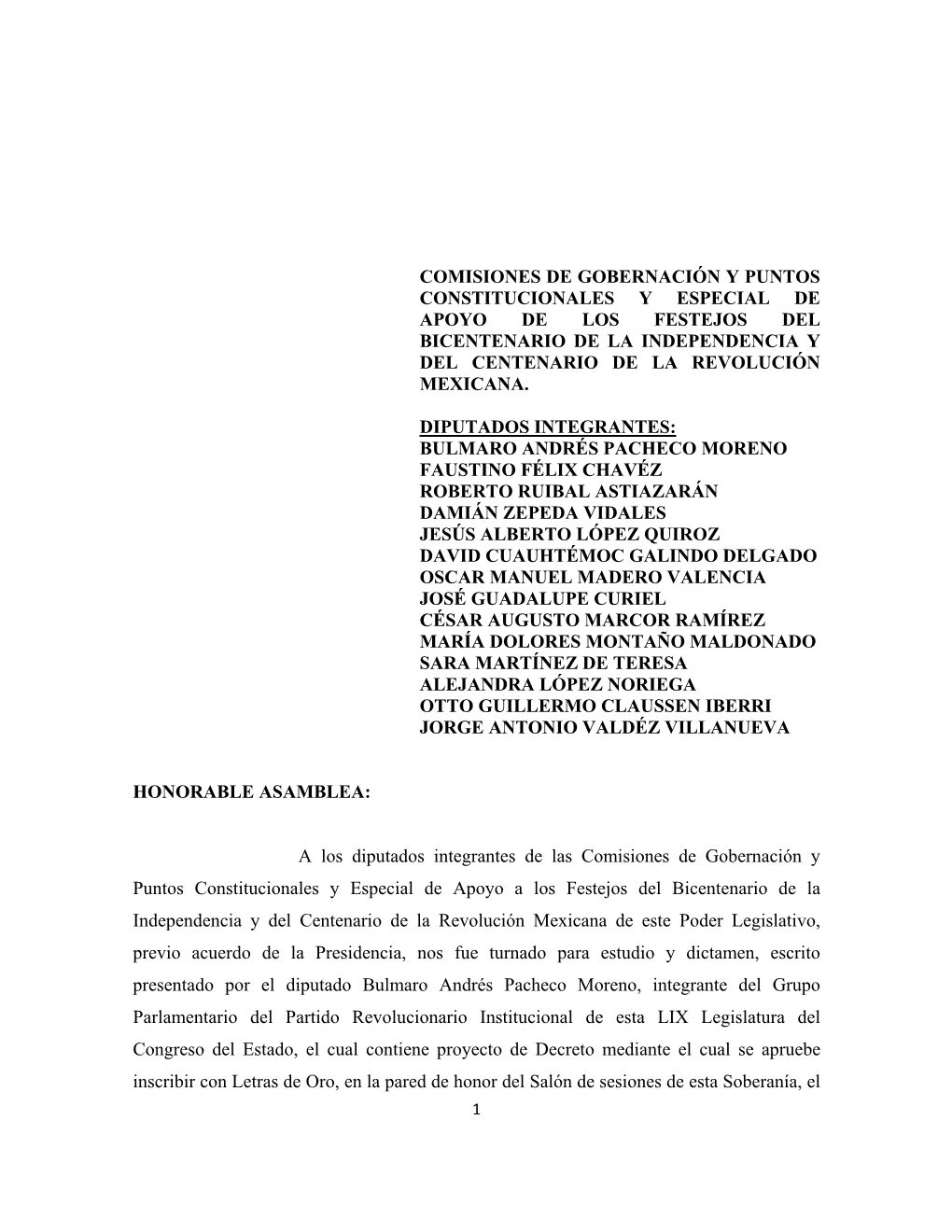 Comisiones De Gobernación Y Puntos Constitucionales Y