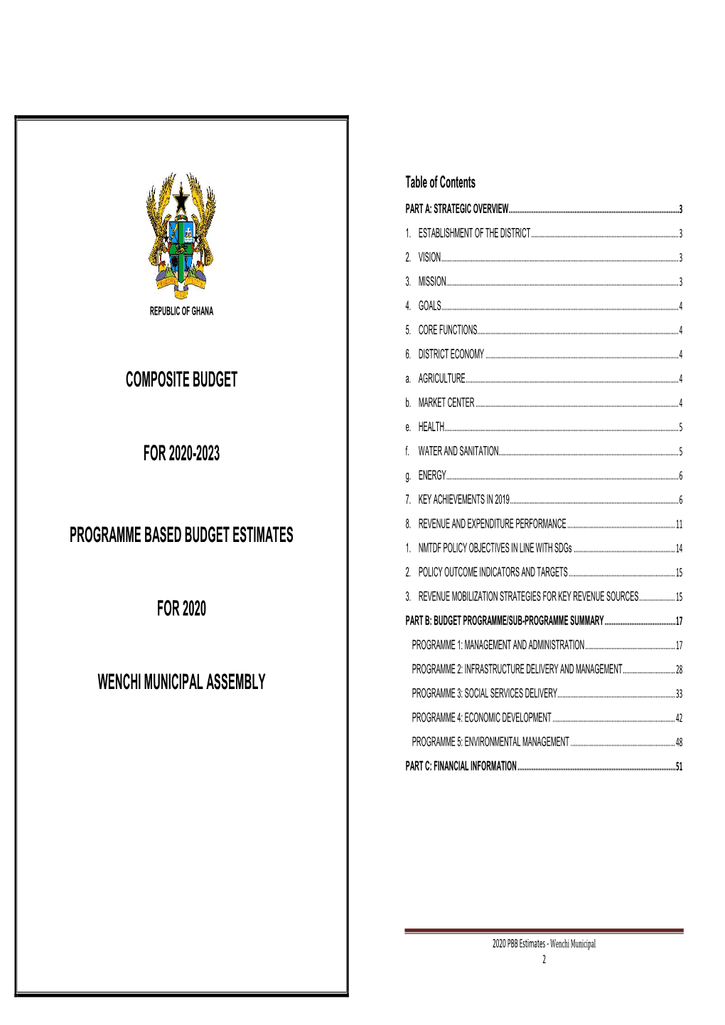 Wenchi Municipal Assembly Programme 3: Social Services Delivery