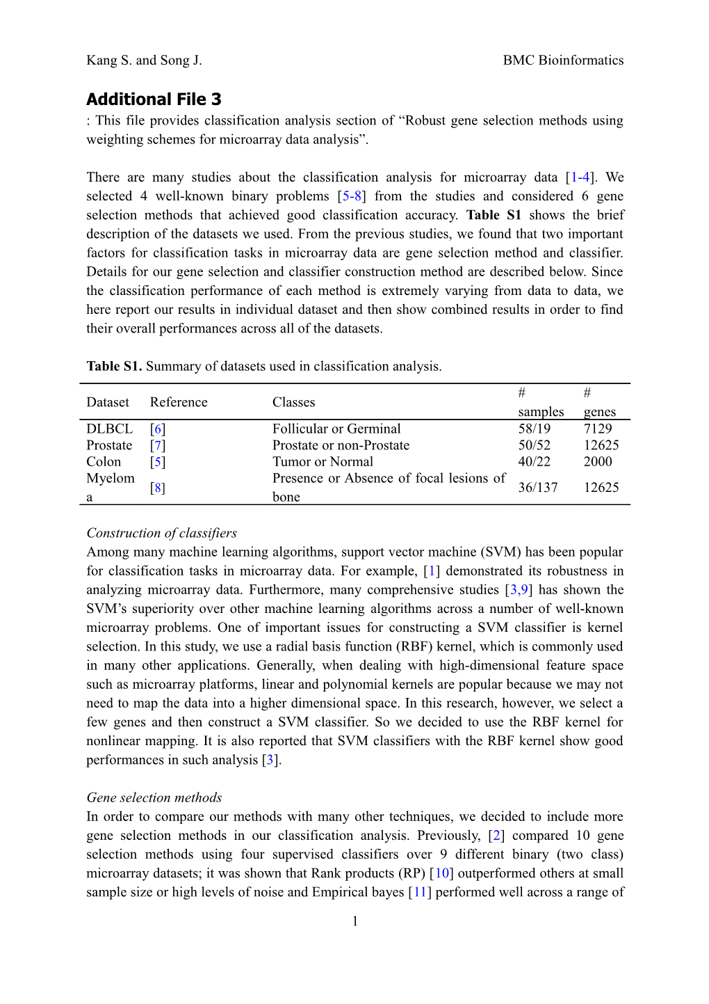 Kang S. and Song J. BMC Bioinformatics