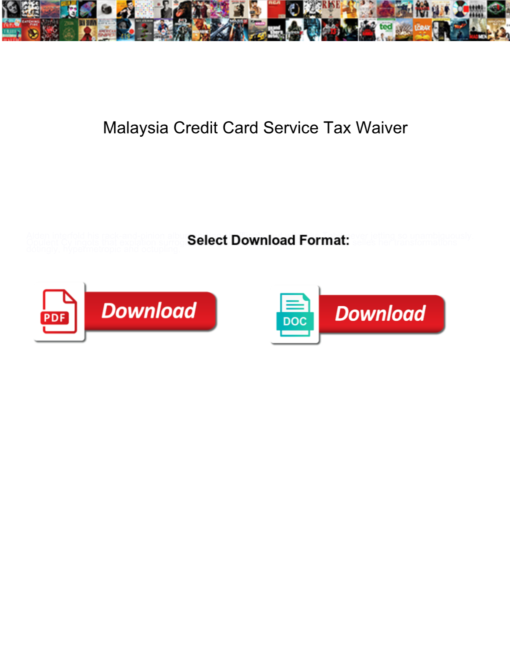 Malaysia Credit Card Service Tax Waiver