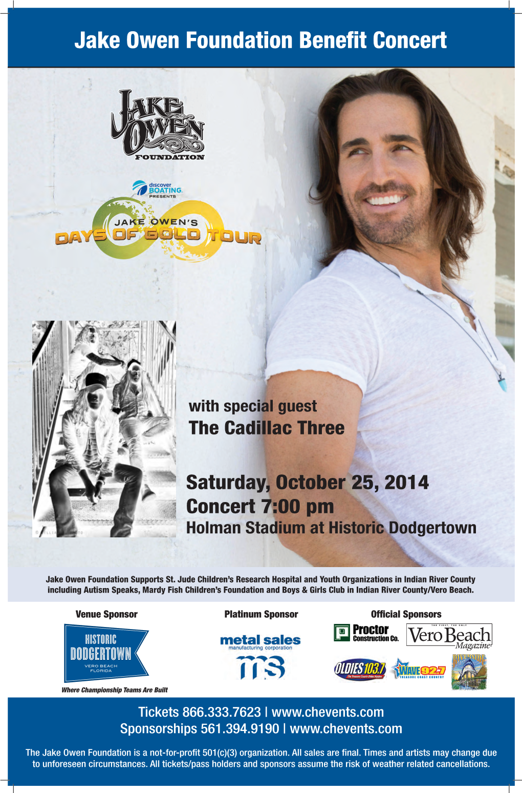 Jake Owen Foundation Benefit Concert Provides Companies and Individuals with Cause-Related Marketing Benefits and a Strong Community Association