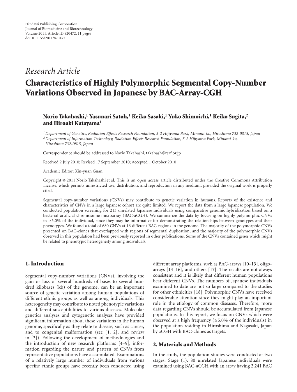 Characteristics of Highly Polymorphic Segmental Copy-Number Variations Observed in Japanese by BAC-Array-CGH