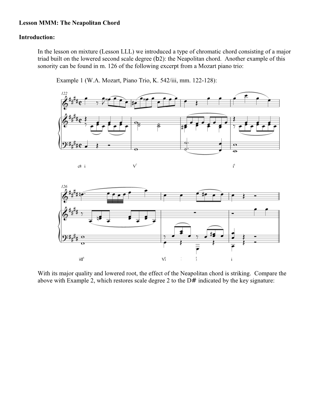 Lesson MMM: the Neapolitan Chord