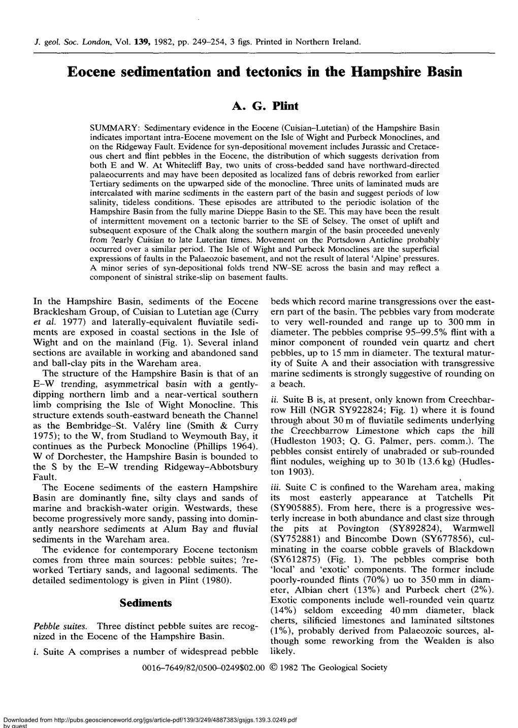 Eocene Sedimentation and Tectonics in the Hampshire Basin