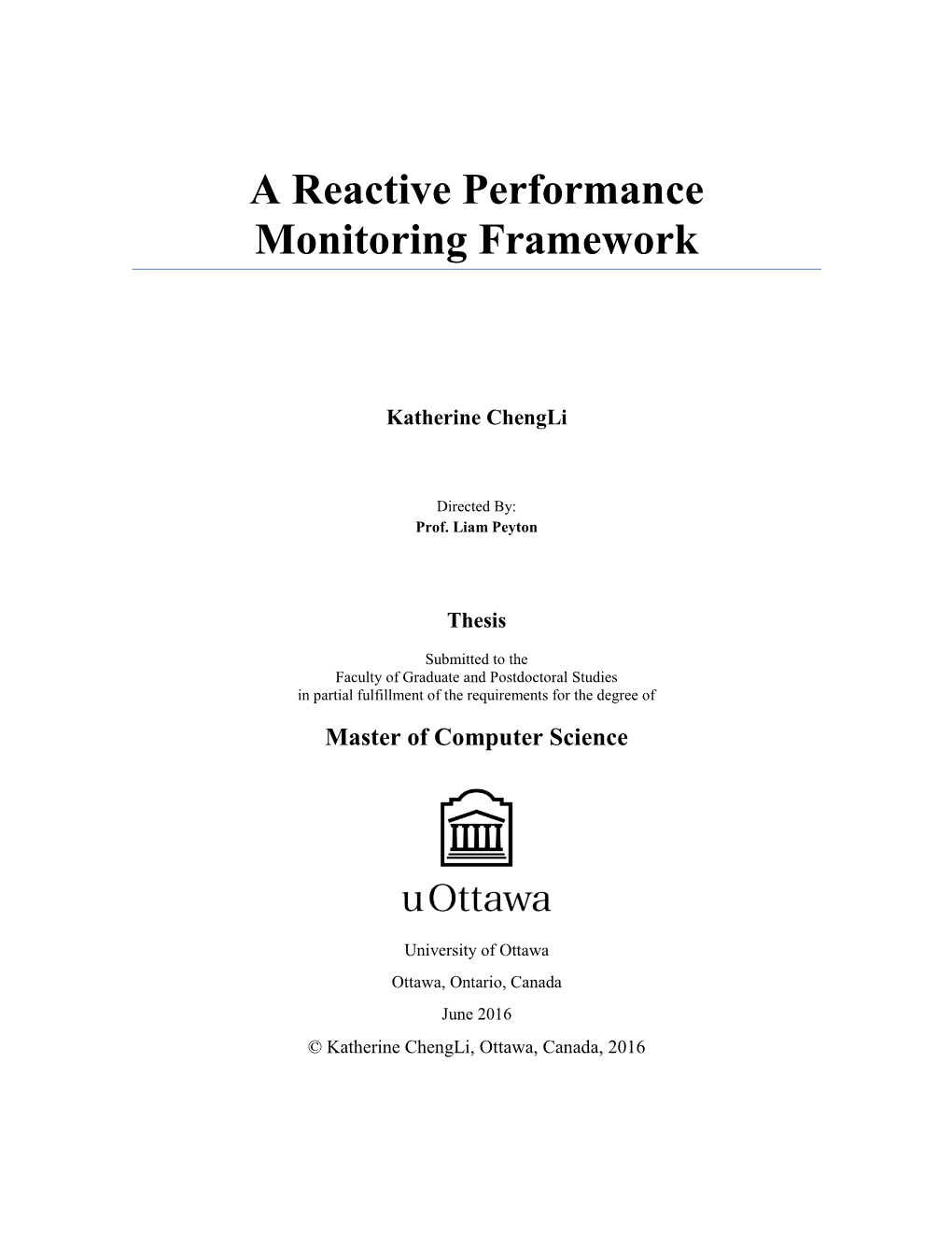 A Reactive Performance Monitoring Framework