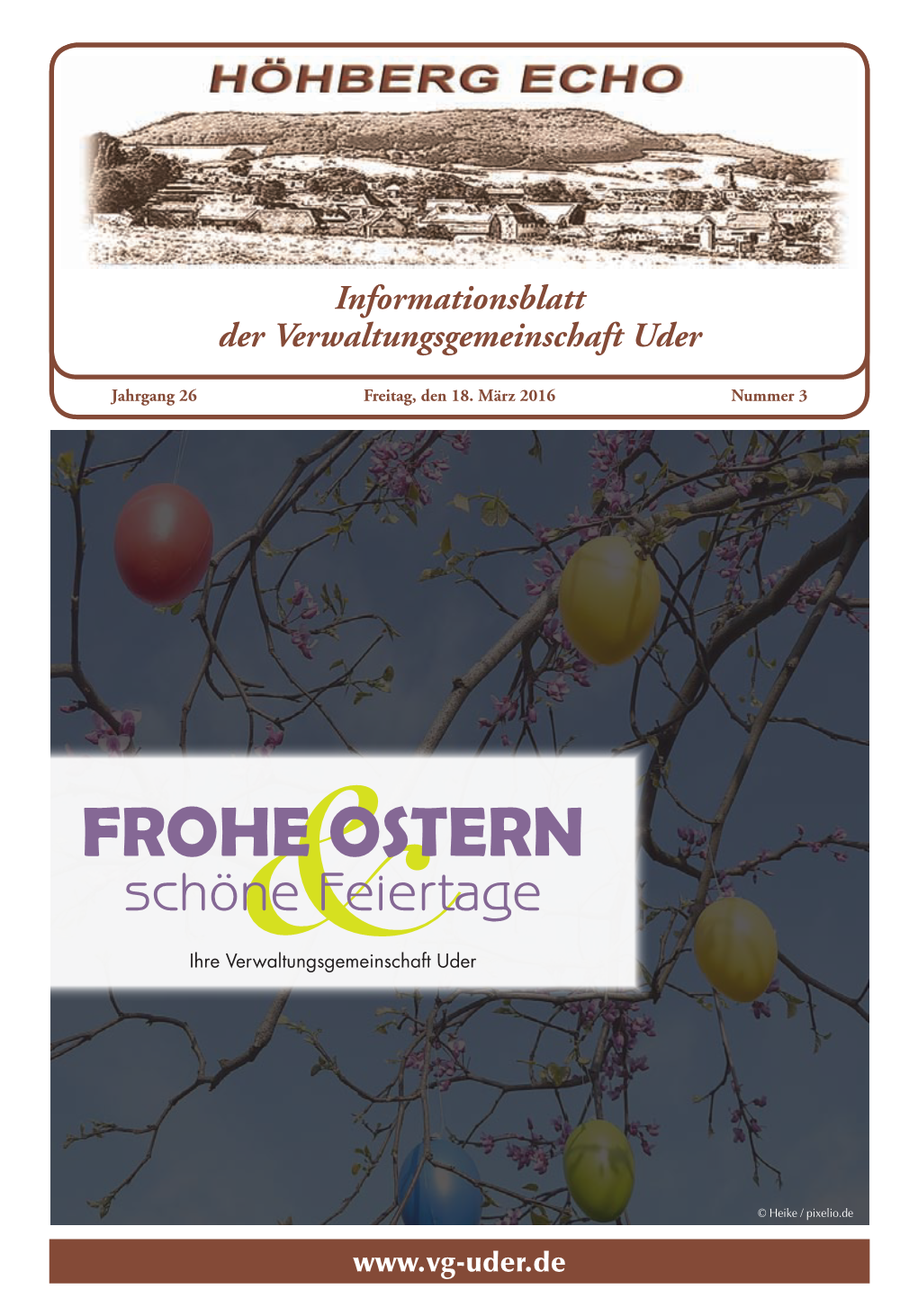 FROHE OSTERN Schöne Feiertage Ihre Verwaltungsgemeinschaft& Uder