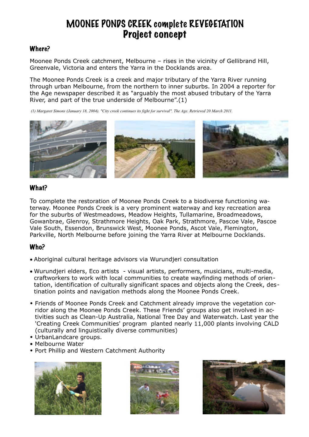 About Moonee Ponds Creek Complete Revegetation