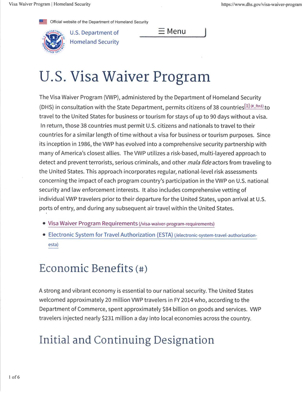 L-J.S. Visa \Ã/Aiver Program