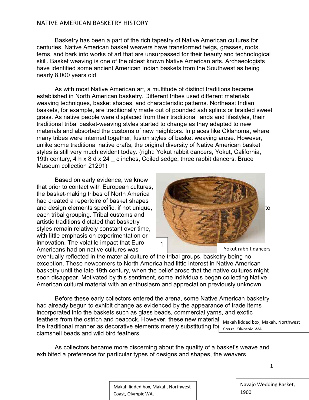 Native American Basketry History