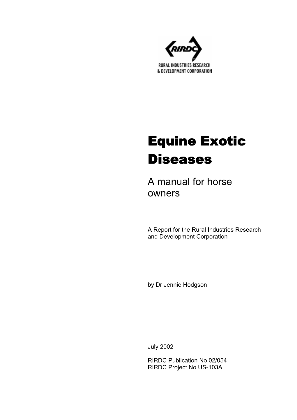 Equine Exotic Diseases