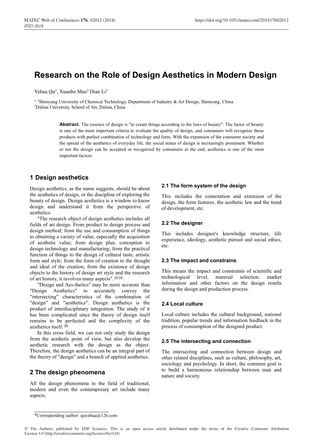 Research on the Role of Design Aesthetics in Modern Designxs