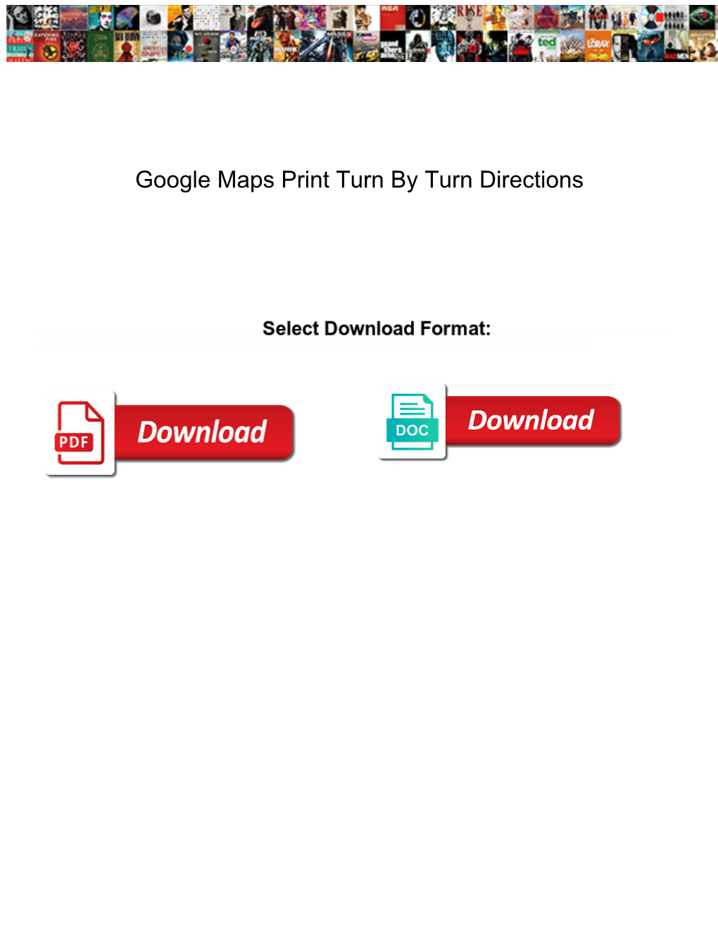 Google Maps Print Turn by Turn Directions