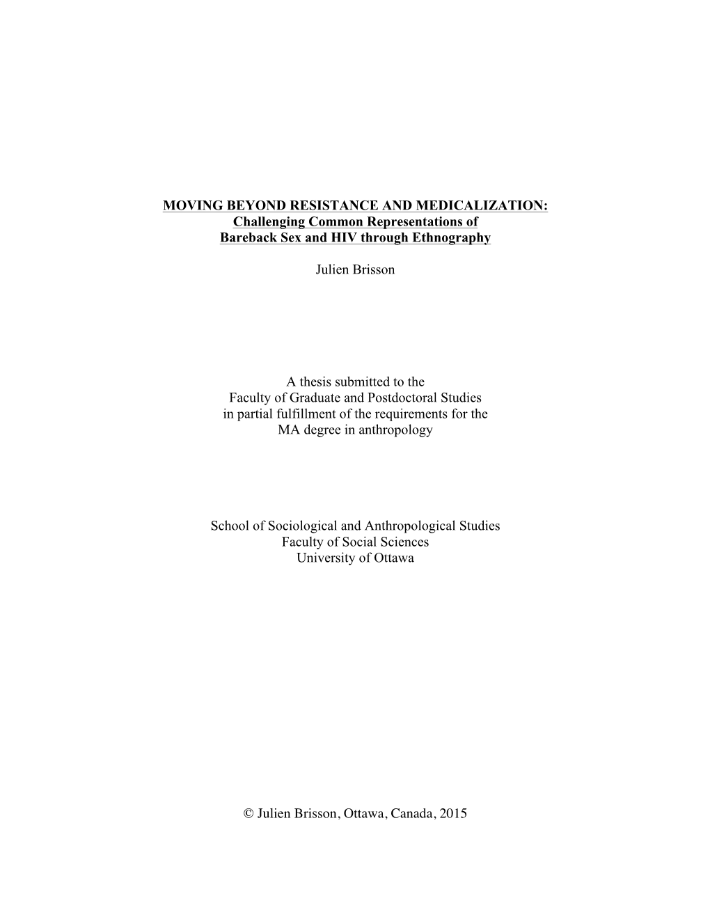 Challenging Common Representations of Bareback Sex and HIV Through Ethnography