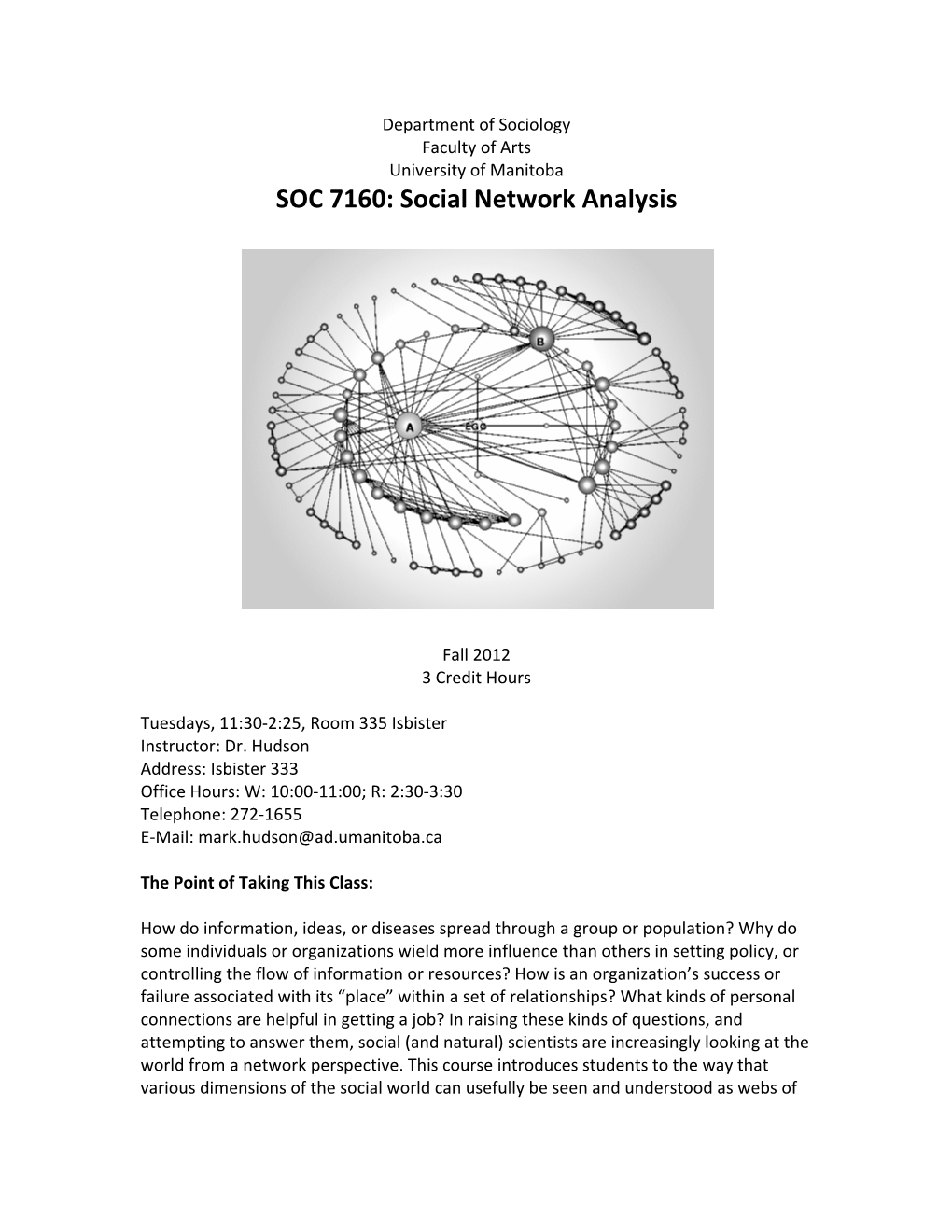 SOC 7160: Social Network Analysis