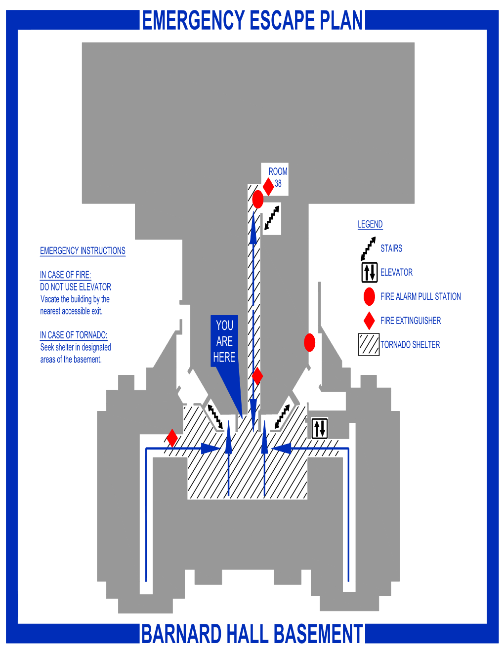 Emergency Escape Plan Barnard Hall Basement