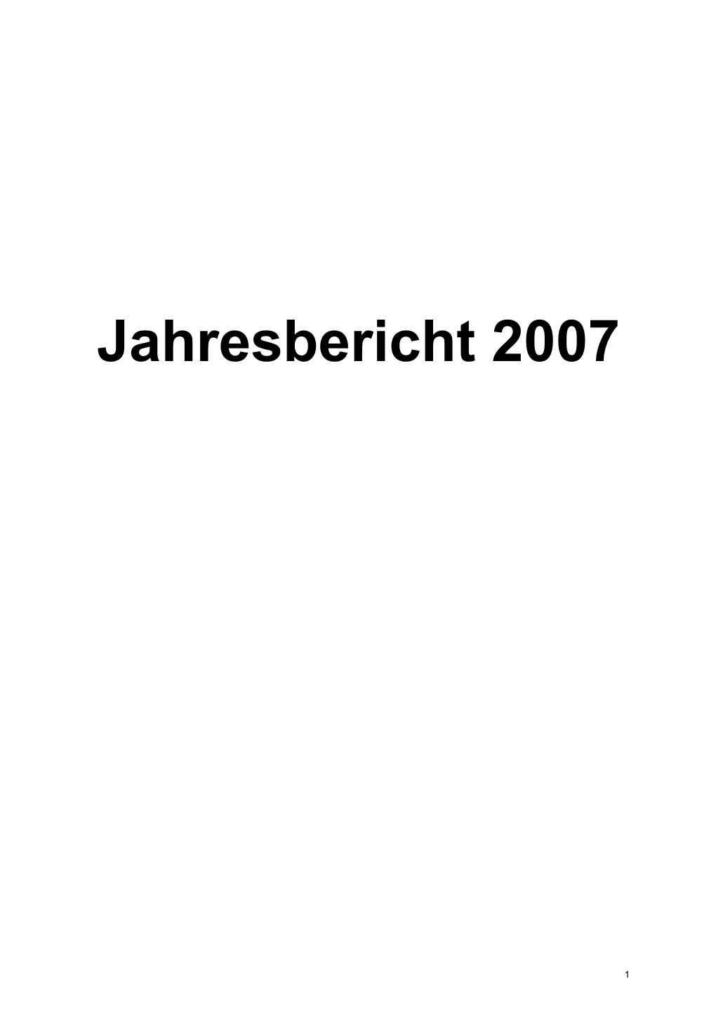 Jahresbericht 2007