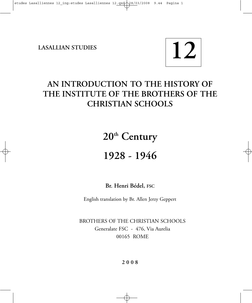 Etudes Lasalliennes 12 Ing:Etudes Lasalliennes 12.Qxd.Qxd