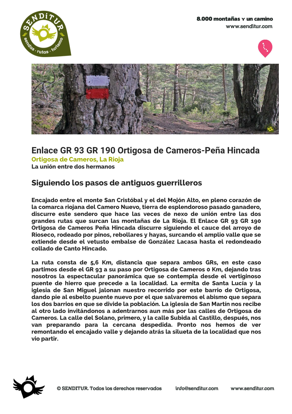Enlace GR 93 GR 190 Ortigosa De Cameros-Peña Hincada.SENDITUR