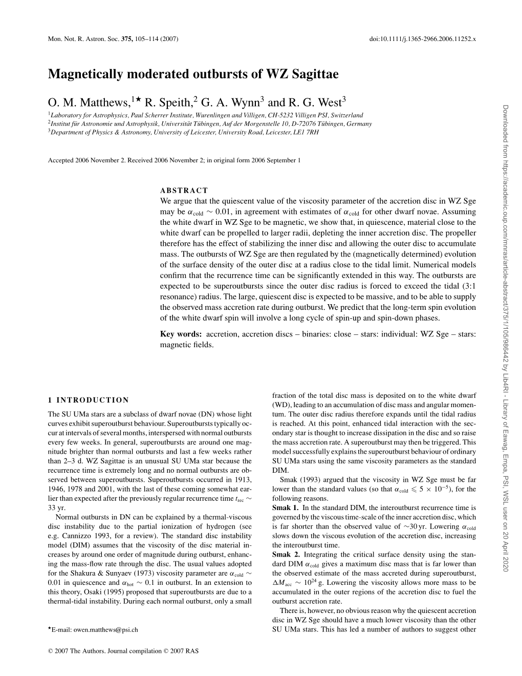 Magnetically Moderated Outbursts of WZ Sagittae