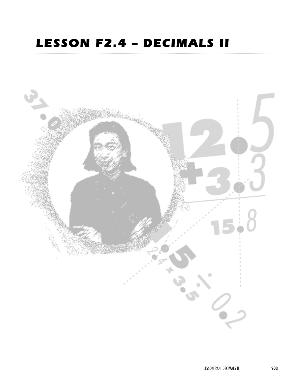 Lesson F2.4 – Decimals Ii