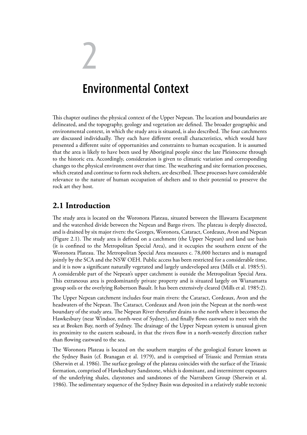 2. Environmental Context 23 Landforms at Plateau Level Vary Between Being Either Narrow Or Broad