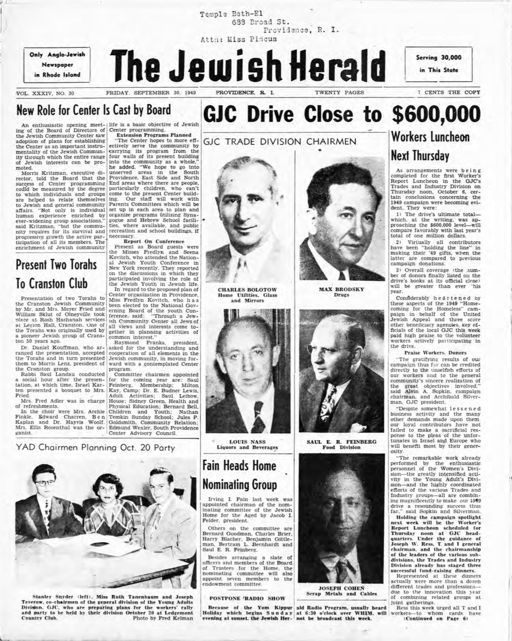 The Jewish Herald 7 CENTS the COPY VOL