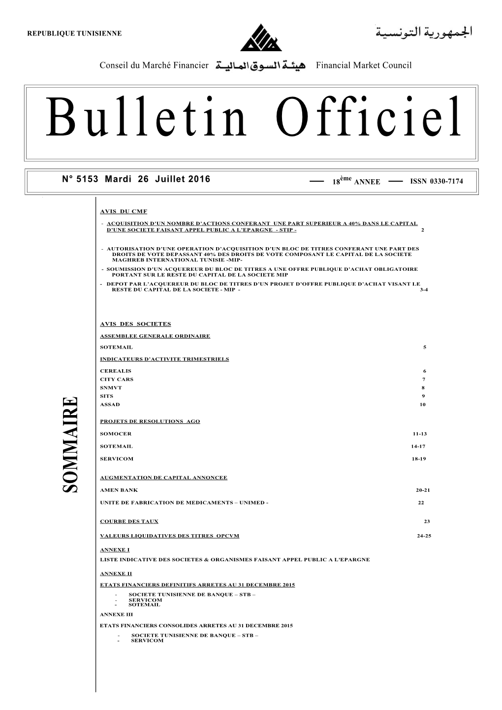 Bulletin Officiel