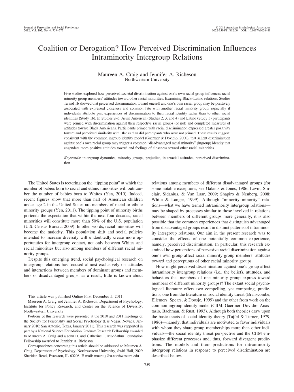 How Perceived Discrimination Influences Intraminority Intergroup Relations