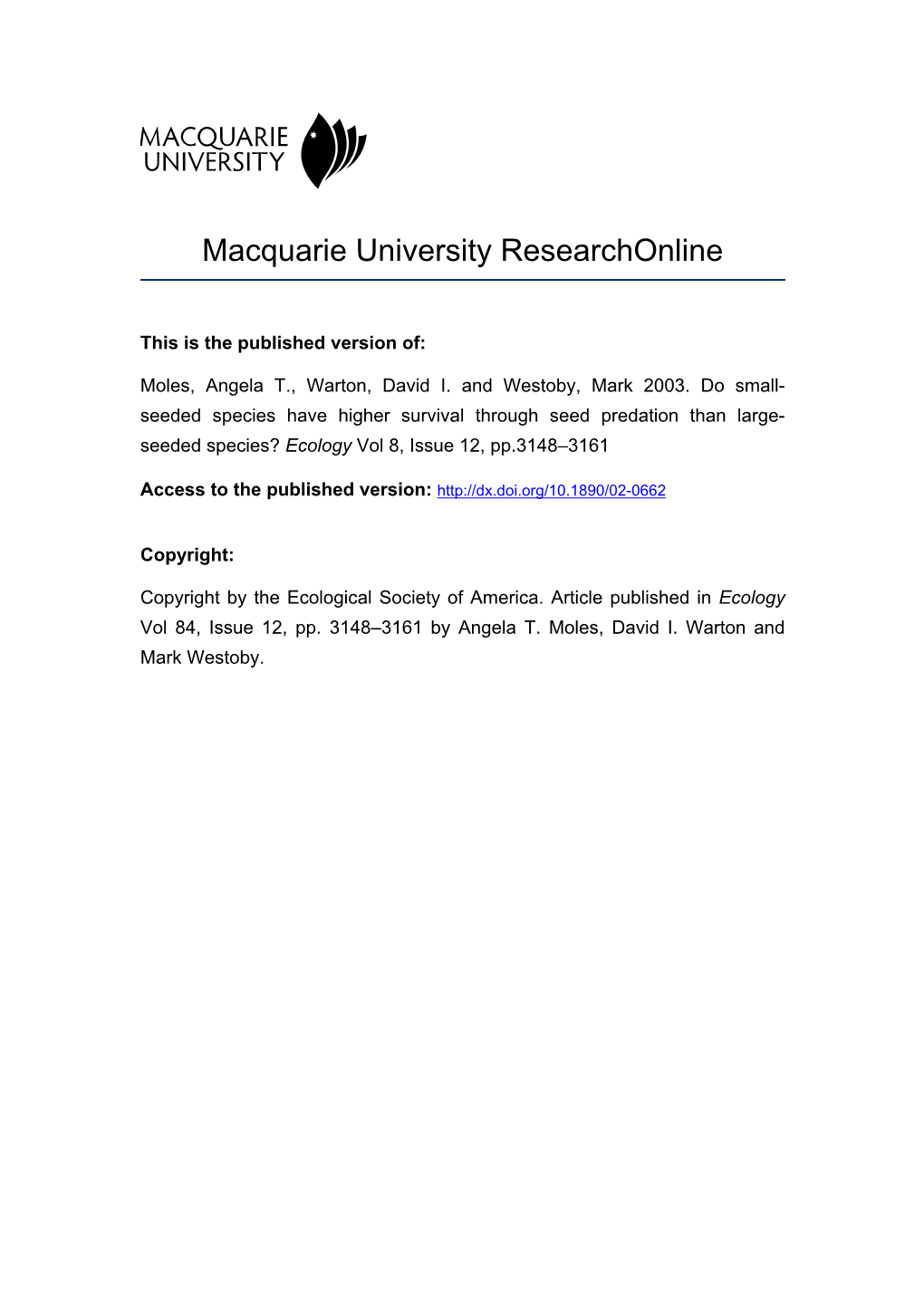 Macquarie University Researchonline